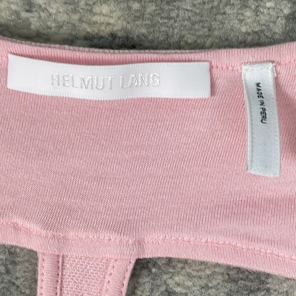 Helmut Lang Pink Bodycon Dress Back Shoulder Cut Outs Stretch Knit Sz S - Picture 6 of 13